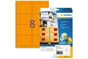 Papier, Fotopapier und Etiketten - HERMA Neonetiketten A4, 99,1 x 67,7 mm, leuchtorange, permanent haftend - 5145