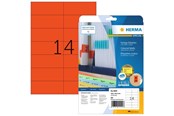 Papier, Fotopapier und Etiketten - HERMA Farbige Etiketten A4, 105 x 42,3 mm, rot, ablösbar - 5059