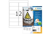 Papier, Fotopapier und Etiketten - HERMA Wetterfeste Outdoor-Folienetiketten A4, 99,1 x 42,3 mm, weiß, extrem stark haftend, dehnfähig - 9538
