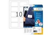 Papier, Fotopapier und Etiketten - HERMA Namensetiketten, ablösbar, A4, 80 x 50 mm, weiß, trennbar, Acetatseide, bedruckbar - 4587