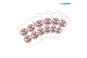 Papier, Fotopapier und Etiketten - HERMA Information label: Prohibited sign No handshakes Ø 10 cm self-adhesive removable - 12926