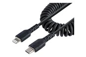 USB Kabel - StarTech.com USB C to Lightning Cable 50cm/20in MFi Certified Coiled iPhone Charger Cable Black - RUSB2CLT50CMBC