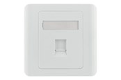 Netzwerkzubehör - Deltaco VR-226 Flush mount for Keystone 1 port dust hatch white - VR-226