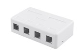 Netzwerkzubehör - Deltaco Surface Mount Box For Keystone 4 ports White - VR-224