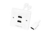 Netzwerkzubehör - LogiLink AH0015 HDMI wall plate 2-port with 2x HDMI-A cable F/F 4K/30 Hz white - AH0015