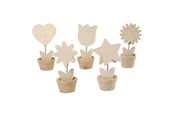 Hobby-Zubehör - Creativ Company Decorate your Wooden Memoclip Flower 10pcs. - 57477