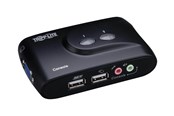 KVM Switches - Tripp Lite 2-Port Desktop Compact USB KVM Switch with Audio & Cable Kit - KVM switch - 2 ports - B004-VUA2-K-R