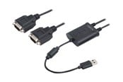 Netzwerkadapter (Netzkarte, Druckserver, u.s.w.) - LogiLink USB 1.1 cable USB-A/M to 2x DB9 (RS232)/M ferrite black 1.5 m - AU0031