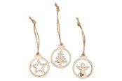 Kleiderbügel und Haken - Creativ Company Christmas pendants Wood 24pcs. - 54464