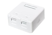 Netzwerkzubehör - LogiLink Surface mount box for 2 keystone modules with dust shutter white - NK4032