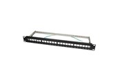 Netzwerkzubehör - LogiLink 19" Patch panel for 24 keystone jacks 1U unloaded black - NK4042
