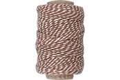Garn & Zubehör - Creativ Company Cotton cord Brown/White 50m - 50347