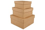 Kunst & Handwerk Ausstattung - Creativ Company Square Boxes Papier-mache 3pcs. - 263720