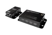 Repeater, boosters, bridges & Transceiver - LogiLink USB 2.0 Cat.5 extender 50 m incl. 4-port USB Hub mountable black - UA0252