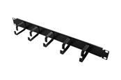 Netzwerkzubehör - LogiLink 19" cable management bar 1U with 5 fixed metal brackets black - OR101B