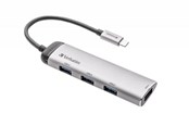 USB-Hubs - Verbatim 49147 USB-Hubs - 4 - silber - 49147