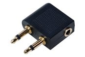 Display Kabel - LogiLink Audio adapter 2x 3.5 mm 2-Pin/M to 3.5 mm 3-Pin/F 90° angled black - CA1089
