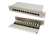 Netzwerkzubehör - LogiLink Cat.6 Patch Panel 12 ports shielded 10 inch rack mount light grey - NP0041