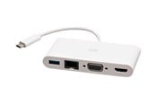 Dockingstationen - C2G USB C to HDMI VGA USB A & RJ45 Adapter - 4K 30Hz - White - docking station - USB-C / Thunderbolt 3 - VGA HDMI - GigE - C2G29829