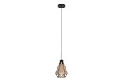 Lampen - EGLO ADWICKLE pendant black/natural - 43776