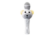Tragbare & Party-Lautsprecher - Lenco BMC-060WH - Karaoke microphone with Bluetooth® SD slot lights Aux out- White - BMC-060WH