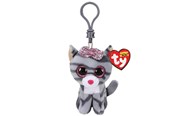 Puppen & Zubehör - Ty Beanie Boo Clips - Kiki Grey Striped Cat 7cm - 2005116