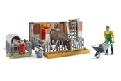 Spielzeugauto - Bruder Bworld Cow and Calf barn with farmer - BR62611