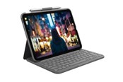 Tastaturen - Logitech Slim Folio - keyboard and folio case - QWERTY - UK - oxford grey - Tastatur & Folio-Set - Englisch (UK) - Grau - 920-011429