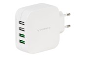Handys - Adapter und Ladegeräte - Vivanco 4xUSB Home Charger 4.8A Automatic White - 37564