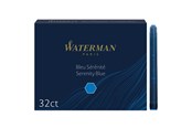 Utensilien zum Schreiben und Zeichnen - Waterman Füller-Tintenpatronen | Extra lang | Serenity Blue | 32 Stück - S0713001