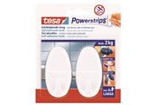 Badezimmerzubehör - tesa Powerstrips Hooks Large Oval self-adhesive White - 58013-00045-20