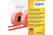 Papier, Fotopapier und Etiketten - Avery Label on roll for 2 lines up to 18 digits permanent red - RPLP1626