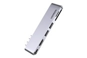 Dockingstationen - UGREEN 6-in-2 USB C Hub - docking station - USB-C 3.1 Gen 2 / Thunderbolt 3 - HDMI - 80856