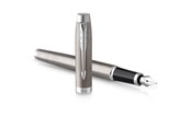 Utensilien zum Schreiben und Zeichnen - Parker IM Füller | Edelstahl mit Chrom-Zierteilen | Füllfederhalter mit feiner Feder und blauer Tinte | Geschenkbox - 2143635