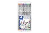 Utensilien zum Schreiben und Zeichnen - Staedtler Fineliner pigment lin. 0.5mm 6 col. - 30805-SSB6
