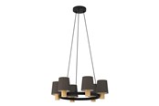 Lampen - EGLO EDALE LYSEKRONE 6L E27 Ø700 SORT/TRÆ/CAPPUCCINO - 43781