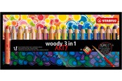 Hobby-Zubehör - STABILO woody Arty 3 in 1 cardboard wallet of 18 pens incl. a sharpener - 208543