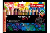Hobby-Zubehör - STABILO  woody Arty 3 in 1 cardboard wallet of 10 pens incl. a sharpener - 208542