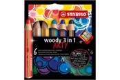 Hobby-Zubehör - STABILO woody Arty 3 in 1 cardboard wallet of 6 pens incl. a sharpener - 208548