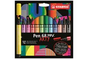 Hobby-Zubehör - STABILO Pen 68 Max Arty wallet of 12 pens - 204092