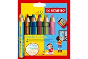 Hobby-Zubehör - STABILO woody Arty 3 in 1 cardboard wallet of 6 pens incl. a sharpener - 208550