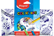 Utensilien zum Schreiben und Zeichnen - Maped Pencil case to fill in. With 12 felttips and 12 colour pencils - 984729