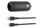 Handys - Adapter und Ladegeräte - Belkin BoostCharge 30W USB-C Car Charger + USB-C to Lightning cable - CCA004BT1MBK-B5