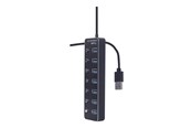 USB-Hubs - Gembird - hub - with switches black - 7 ports USB-Hubs - USB 3.2 - 7 - Schwarz - UHB-U3P7P-01