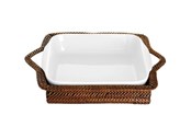 Küchenzubehör - Pillivuyt Basket rectangular 29 x 24 cm Light/Dark brown Nito wicker - 22393