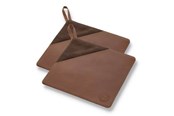 Küchenzubehör - Pillivuyt Potholder 20.5 x 20.5 cm 2 pcs Brown Canvas/Leather - 29575