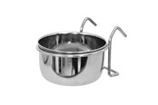 Cages, houses and accessories - Dogman Edelstahlnapf mit Käfighalterung 300ml - 976346