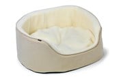 Hunde - Dogman Pet Bed Sherpa High Rim Beige Medium 60x48x23cm - 805082