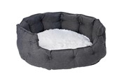 Hunde - Dogman Pet Bed Classy Memory Foam Oval Grey Medium 64x60x30cm - 805665