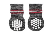 Hunde - Trixie Dog Socks Grey M-L (2 pcs.) non-slip - TX19503